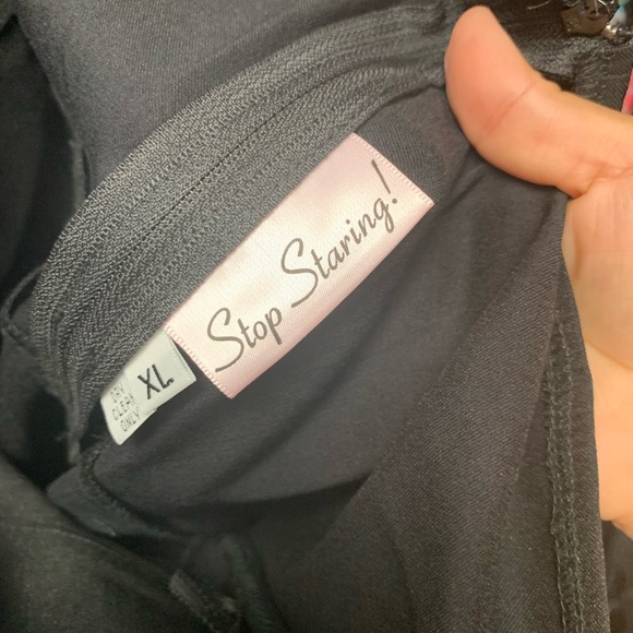 Stop staring Midnight Magic one shoulder black wiggle pencil sexy dress - Picture 6 of 7